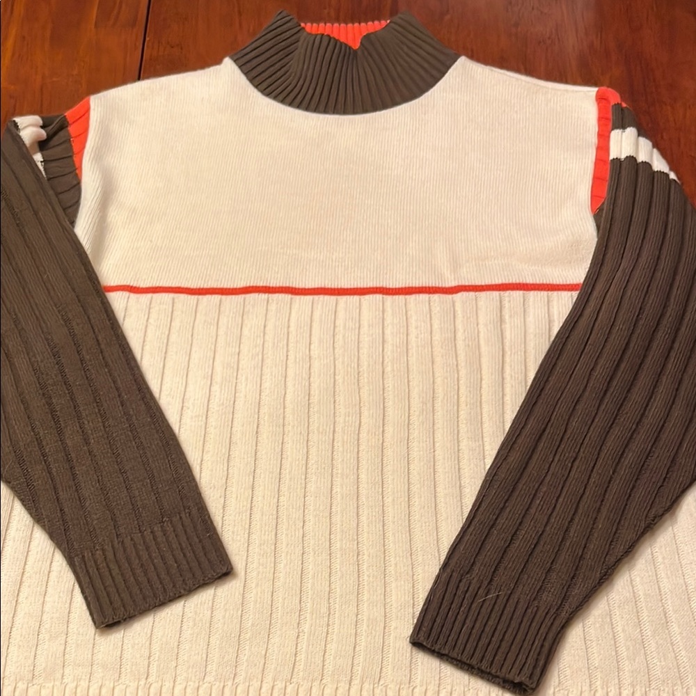 VTG Dimension by Milford Men's Sweater in Cream and Brown size Large